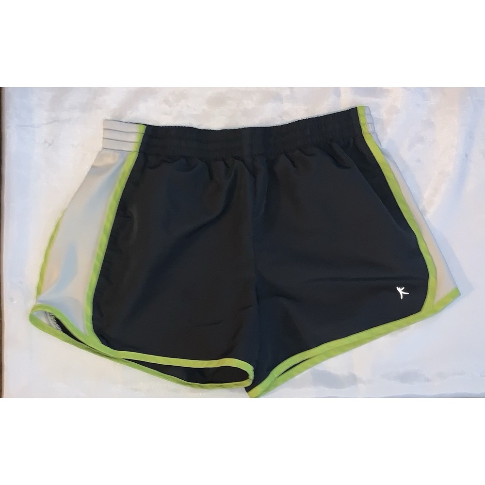 DANSKIN NOW Women Stretchy Waist Athletic Running Workout Gym Shorts Grey L 2021